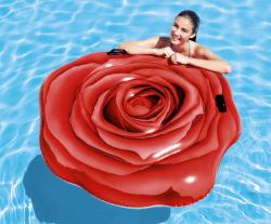 Intex Lehátko nafukovací Rudá růže 137x132cm matrace s úchyty na vodu 58783