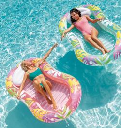 Intex Lehátko Oáza nafukovací matrace s polštářkem do vody 2 barvy 57803