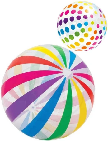 Intex Míč nafukovací 107cm průhledný puntíky / proužky 2 druhy na vodu 59065 Intex Míč nafukovací 107cm průhledný puntíky / proužky 2 druhy na vodu 59065