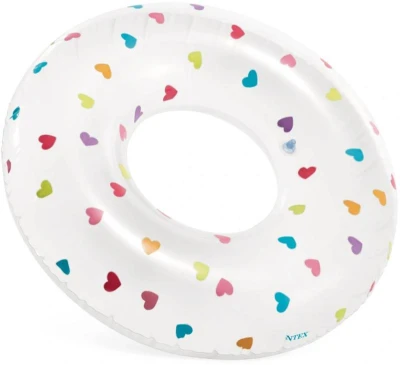 Intex Nafukovací kruh průhledný + potisk 81cm plavací kolo do vody 59259