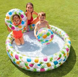 Intex Nafukovací set bazén 132x28cm s míčem a plavacím kolem ananas do vody