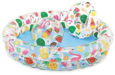 Intex Set nafukovací bazén 114x25cm s míčem a plavacím kolem do vody 59460