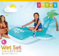 Intex Vozidlo vodní velryba 168x140cm se 2 madly plavidlo na vodu 57567