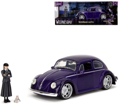 Jada Auto VW Beetle 1972 volný chod set s figurkou Wednesday kov Jada Auto VW Beetle 1972 volný chod set s figurkou Wednesday kov