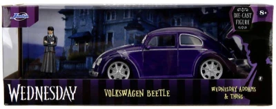 Jada Auto VW Beetle 1972 volný chod set s figurkou Wednesday kov