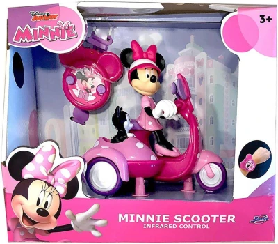 Jada IRC Scooter se sajdkárou set s figurkou Minnie Mouse na vysílačku na baterie