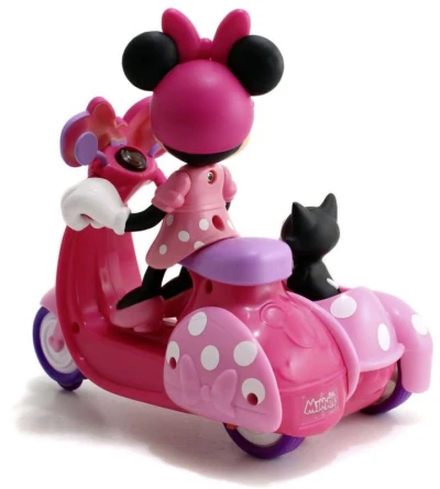 Jada IRC Scooter se sajdkárou set s figurkou Minnie Mouse na vysílačku na baterie
