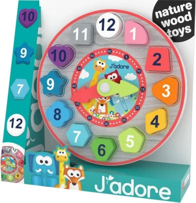 JADORE DREVO Hodiny baby vkladačka náučná (drevená hračka) JADORE DREVO Hodiny baby vkladačka náučná (drevená hračka)