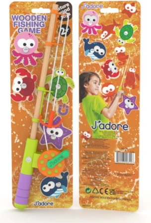 JADORE DŘEVO Hra Rybaření baby magnetický rybolov (dřevěná hračka)
