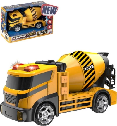 JCB Domíchávač betonu pracovní stroj na baterie Světlo Zvuk plast JCB Domíchávač betonu pracovní stroj na baterie Světlo Zvuk plast