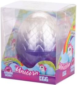 Jednorožec ve vejci ve vodě líhnoucí a rostoucí s drahokamem 3 barvy