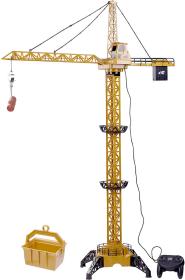Jeřáb stavební 128cm ovládání na kabel set s doplňky na baterie plast