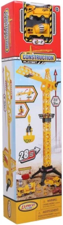 Jeřáb stavební manuální ovládání 57cm set se 2 pracovními auty a doplňky