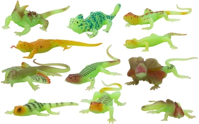 Ještěrka 13-16cm zvířátko svítící ve tmě (fosforeskuje) 12 druhů