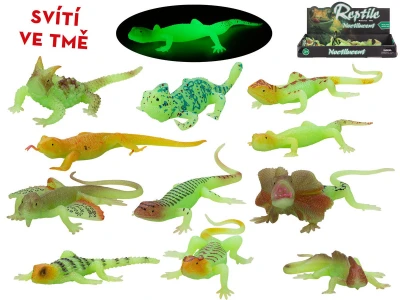 Ještěrka 13-16cm zvířátko svítící ve tmě (fosforeskuje) 12 druhů
