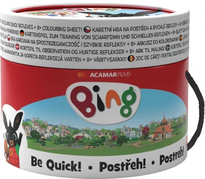 Jiri Models Hra karetní Postřeh! Králíček Bing v kulaté krabičce Jiri Models Hra karetní Postřeh! Králíček Bing v kulaté krabičce