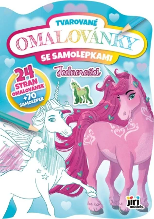 Jiri Models Omalovánky tvarované + samolepky Jednorožci