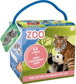 Jiri Models Pexeso na cesty Zvířátka ZOO + omalovánky v krabičce