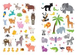 Jiri Models Samolepky třpytivé 230ks s glitry Zvířata