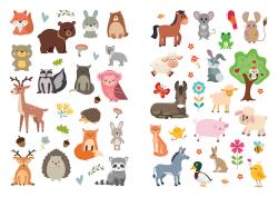 Jiri Models Samolepky třpytivé 230ks s glitry Zvířata