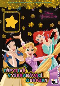 Jiri Models Třpytivé vyškrabávací obrázky + omalovánky Disney Princezny