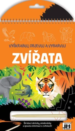 Jiri Models Vyškrabuj, objevuj, vybarvuj Zvířátka kreativní sešit