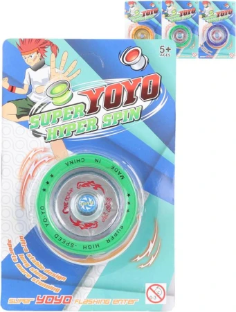 Jo Jo (yo-yo) kovové 7cm 3 barvy na kartě Jo Jo (yo-yo) kovové 7cm 3 barvy na kartě