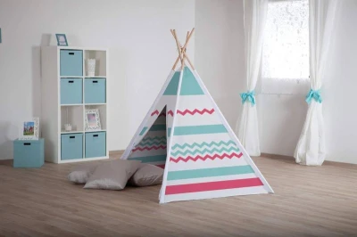 John Indiánský dětský stan Teepee 120x160x120cm dřevěná konstrukce