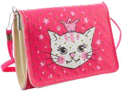 Kabelka dětská třpytivá přes rameno růžová kočička 15x12cm