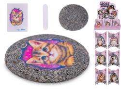 Kamínek dekorativní se samolepkou kočička zvířátka 6 druhů