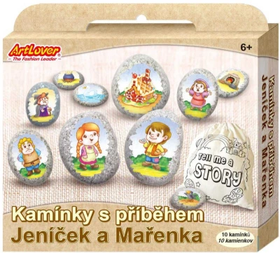 Kamínky s příběhem pohádky Jeníček a Mařenka kreativní set s 10 kamínky Kamínky s příběhem pohádky Jeníček a Mařenka kreativní set s 10 kamínky