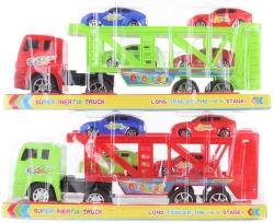 Kamion set přepravník se 4 autíčky plast blister Kamion set přepravník se 4 autíčky plast blister