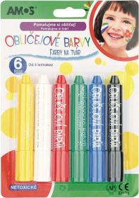 KARNEVAL Barvy obličejové set 6ks v tužce (karnevalový doplněk) KARNEVAL Barvy obličejové set 6ks v tužce (karnevalový doplněk)