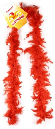 KARNEVAL Boa červené šála s peřím 2m (karnevalový doplněk)