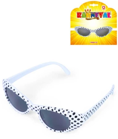 KARNEVAL Brýle retro puntíkované černobílé (karnevalový doplněk) KARNEVAL Brýle retro puntíkované černobílé (karnevalový doplněk)