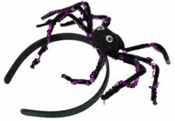 KARNEVAL Čelenka halloween s pavoukem (karnevalový doplněk)