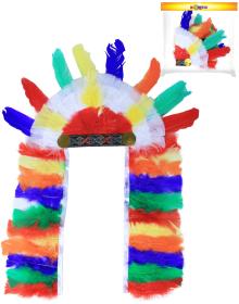KARNEVAL Čelenka indiánská barevná (karnevalový doplněk)