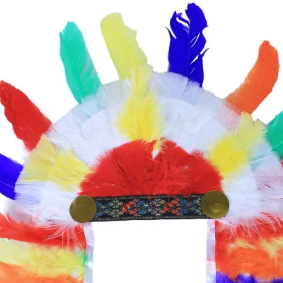 KARNEVAL Čelenka indiánská barevná (karnevalový doplněk)