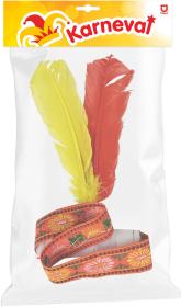 KARNEVAL Čelenka indiánská ribana s výšivkou barevná péra