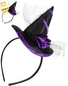 KARNEVAL Čelenka klobouček s květinou (karnevalový doplněk)