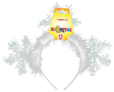 KARNEVAL Čelenka sněhová vločka zimní princezna (karnevalový doplněk)
