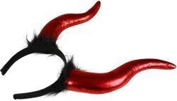 KARNEVAL Čertí rohy s peřím maxi čelenka (karnevalový doplněk)