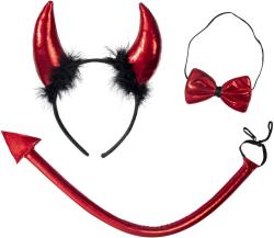 KARNEVAL Čertovská sada rohy + ocas + motýlek (karnevalový doplněk)