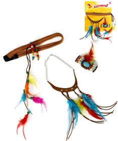 KARNEVAL Indiánský set čelenka s doplňky (karnevalový doplněk) KARNEVAL Indiánský set čelenka s doplňky (karnevalový doplněk)