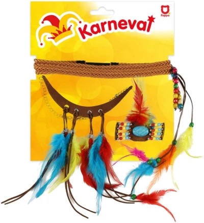 KARNEVAL Indiánský set čelenka s doplňky (karnevalový doplněk)