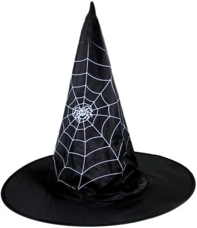KARNEVAL Klobouk Čaroděj s pavučinou (karnevalový doplněk)