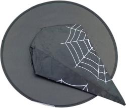 KARNEVAL Klobouk čarodějnický černý pavouk (karnevalový doplněk)