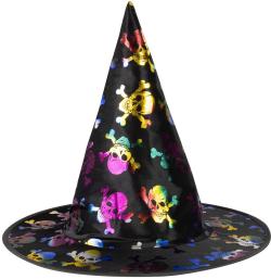KARNEVAL Klobouk čarodějnický lebky (karnevalový doplněk)