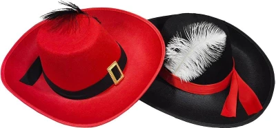 KARNEVAL Klobouk mušketýrský 2 barvy (karnevalový doplněk)