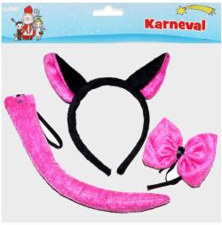 KARNEVAL Kočička čelenka s ušima s doplňky (karnevalový doplněk)